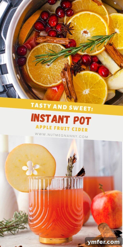 Instant Pot Spiced Apple Cider 9 Instant Pot Apple Cider Pinterest pin for sharing on social media.