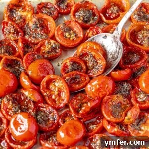 Slow-Roasted Tomato Jewels 10 confit tomatoes with dried herbs and a spoon