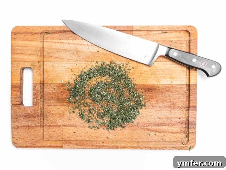 Chop fresh herbs