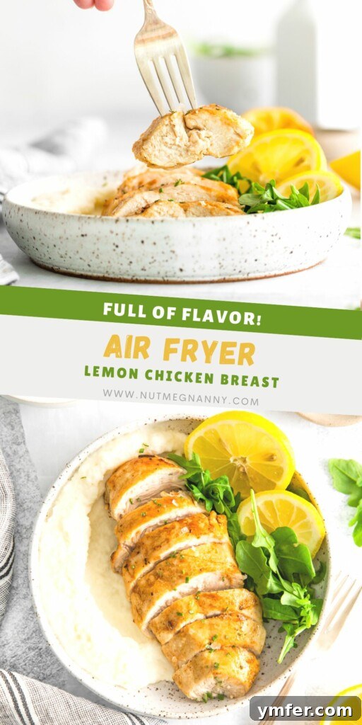 Crispy Zesty Air Fryer Lemon Chicken 12 Air Fryer Lemon Chicken pin for Pinterest.