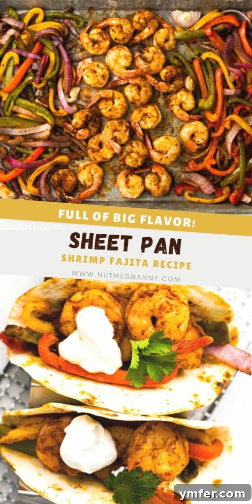 One-Pan Shrimp Fajitas 8 A vibrant image of Sheet Pan Shrimp Fajitas, perfect for pinning on Pinterest and sharing with fellow food enthusiasts.