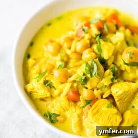 Chicken Coconut Milk Turmeric Soup, a close-up shot for the recipe card.