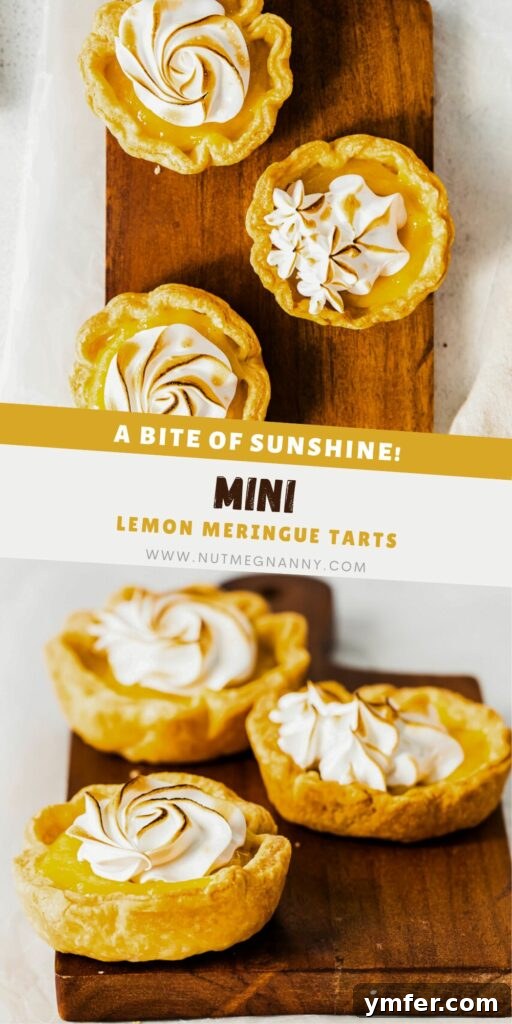 Cloud-Kissed Lemon Tartlets 16 A vibrant Pinterest graphic for Mini Lemon Meringue Tarts, perfect for sharing on social media.