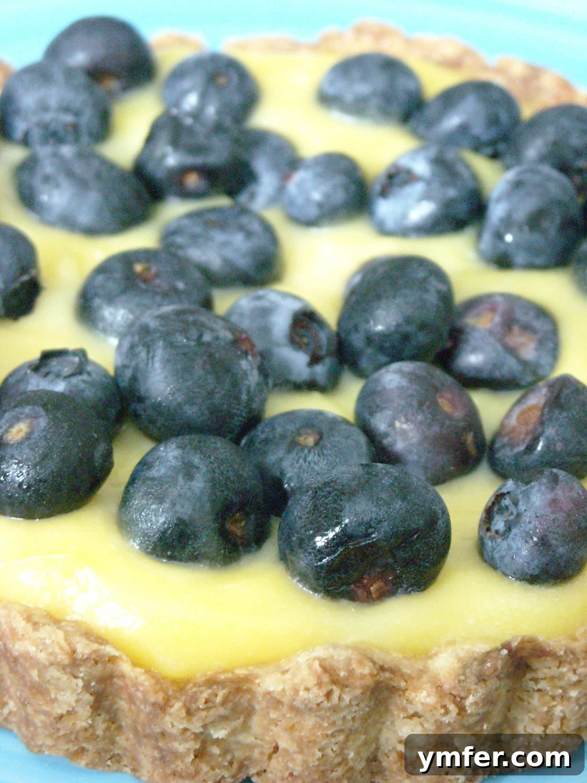 White Balsamic Custard Tart with Blueberries by Nutmeg Nanny