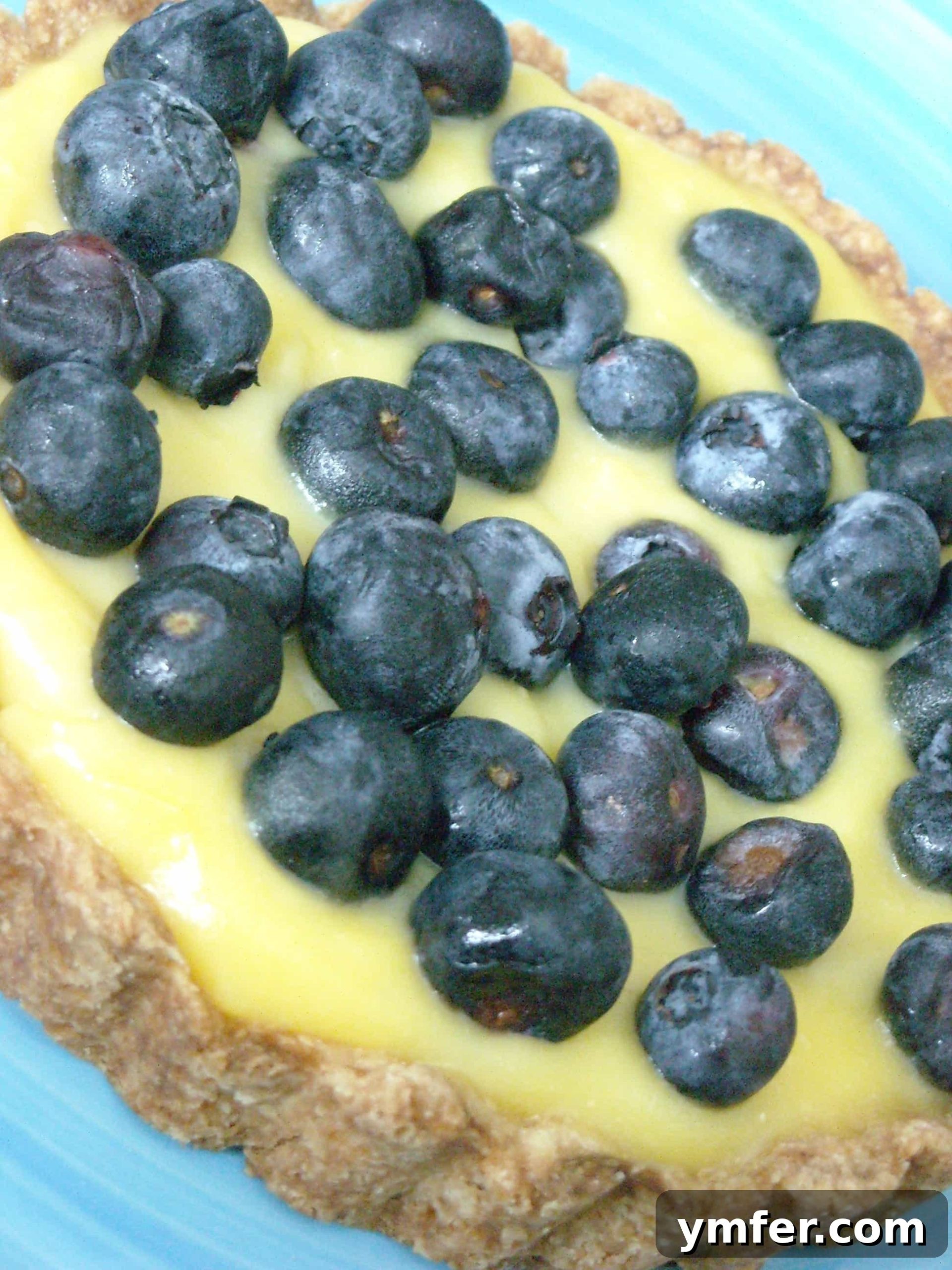 White Balsamic Custard Tart with Blueberries by Nutmeg Nanny