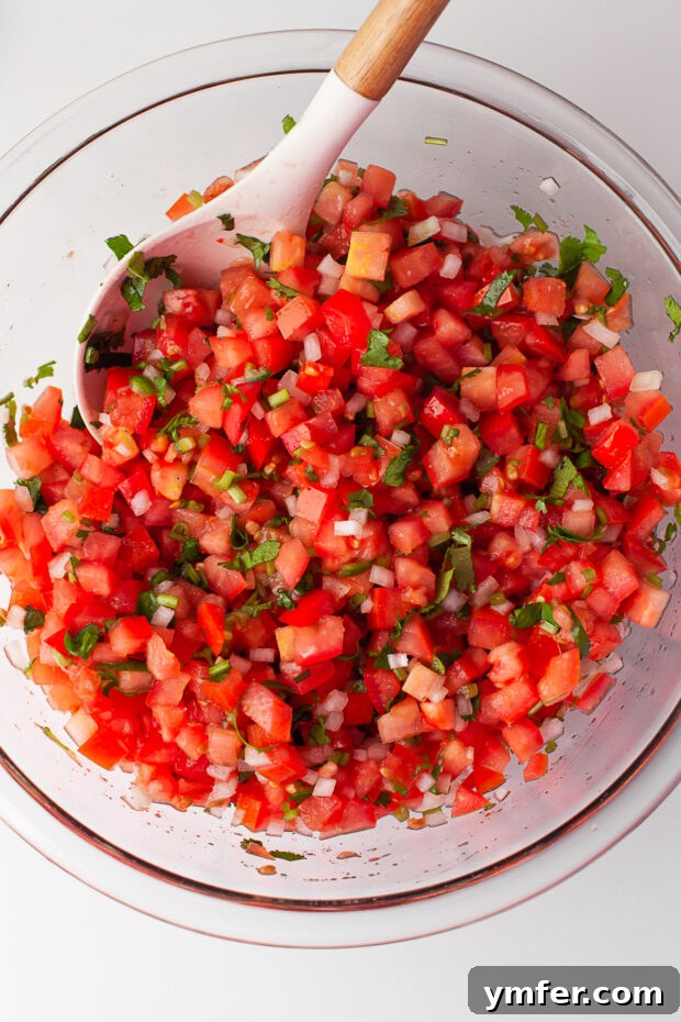 Vibrant Mexican Salsa 6 Large bowl of Pico de Gallo.