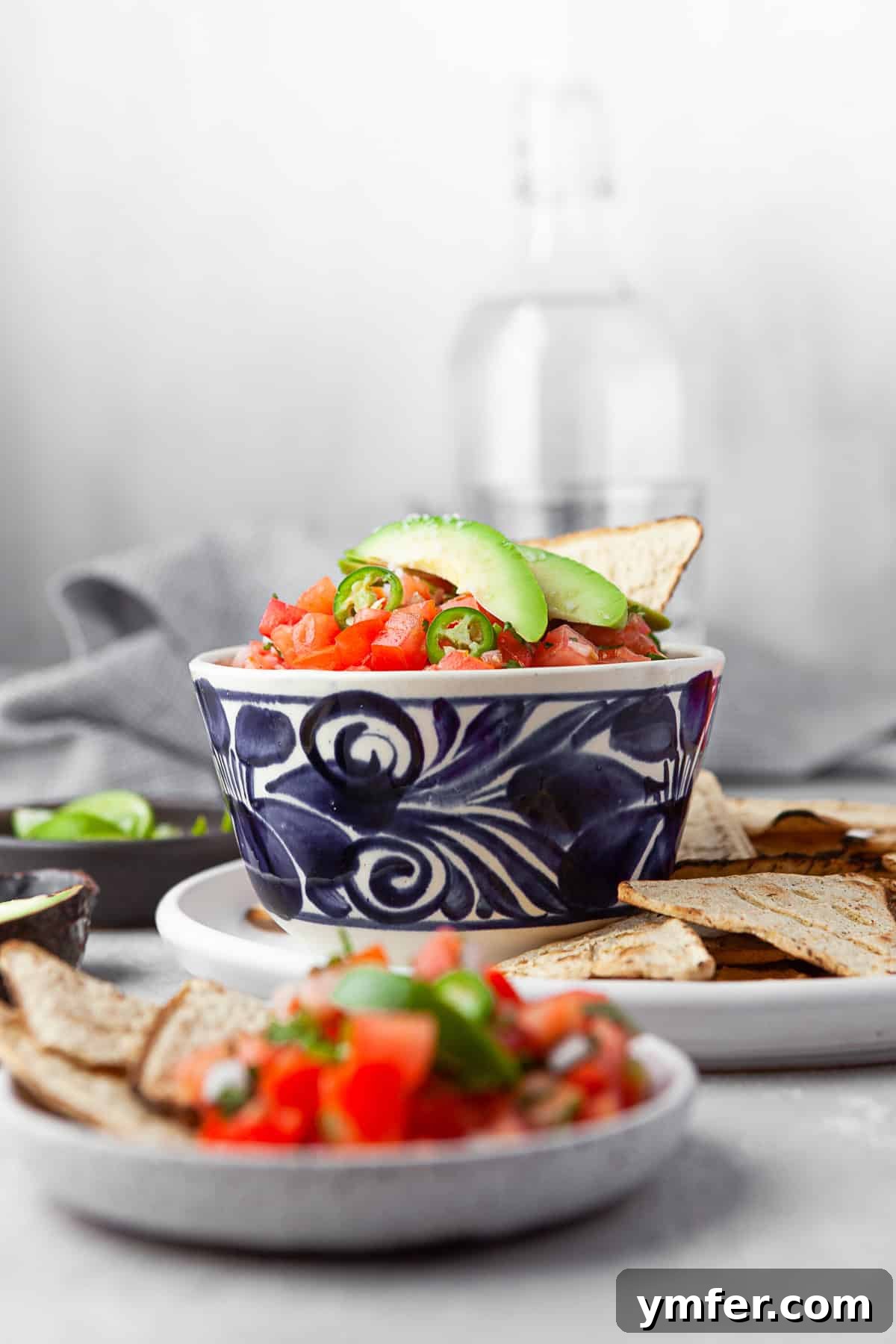 Vibrant Mexican Salsa 8 Pico de Gallo in a ceramic bowl.