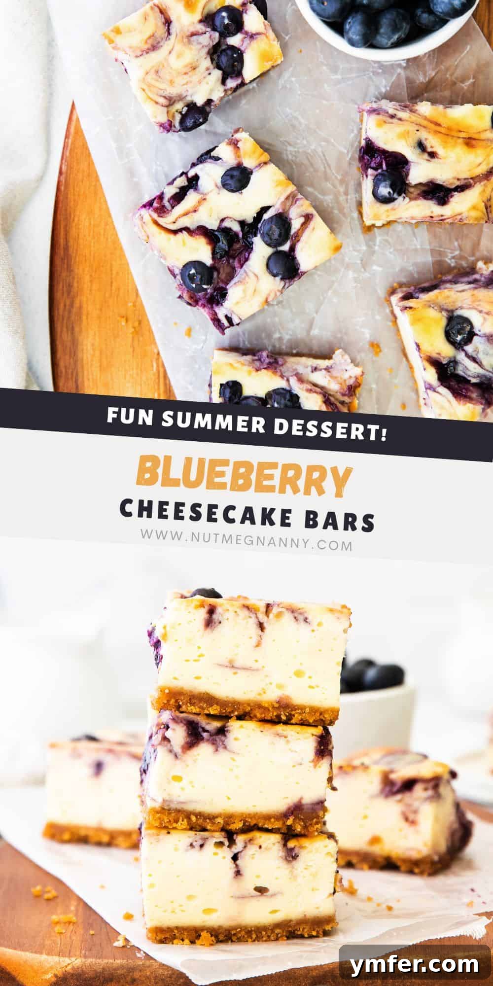 Luscious Blueberry Cheesecake Bars 9 A stunning visual of Blueberry Cheesecake Bars, optimized for Pinterest, featuring a close-up of the swirled topping and crisp crust.