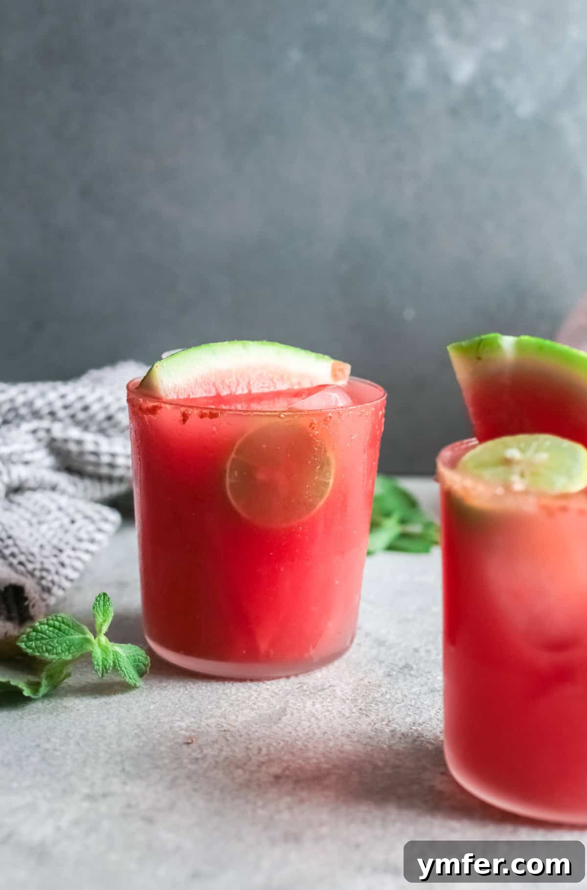 Blush Paloma 9 Watermelon Paloma in a glass with watermelon slices.