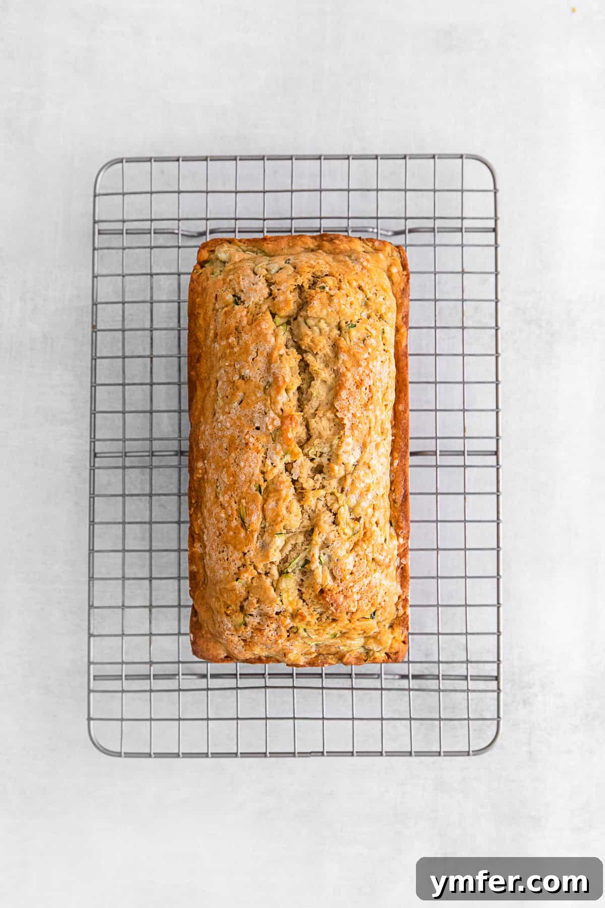 Zucchini Bread cooling on a rack. 