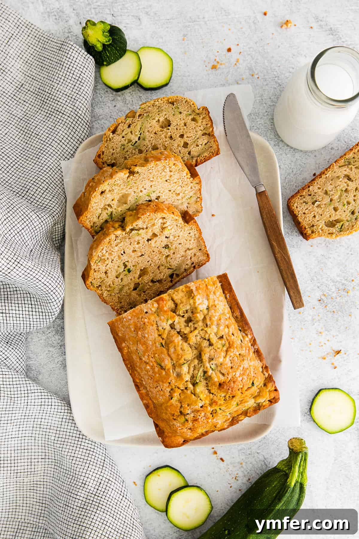 Zucchini Bread sliced. 