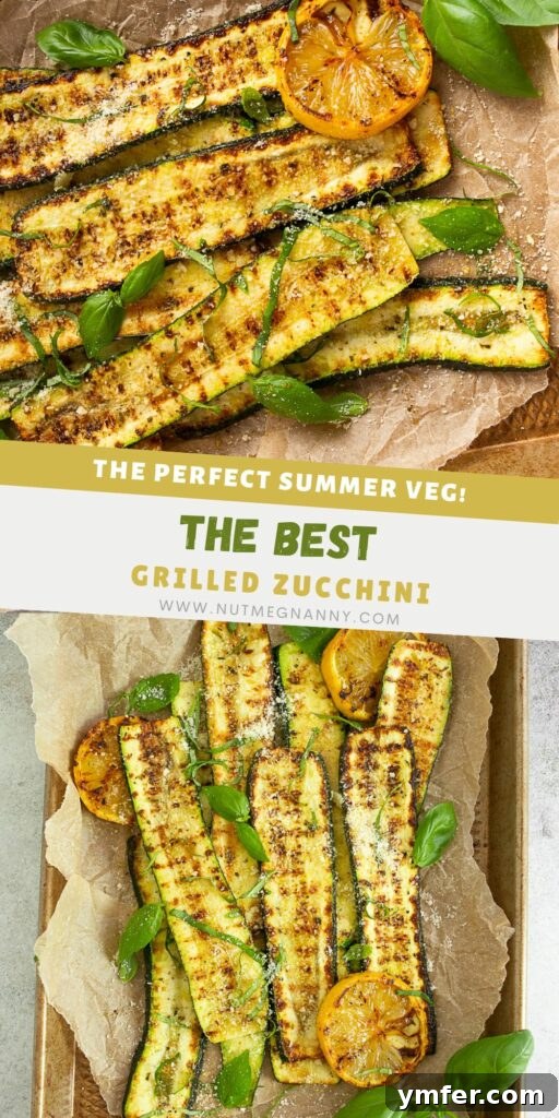 Fire-Kissed Zucchini 11 Grilled Zucchini pin for Pinterest featuring a beautifully cooked zucchini dish.