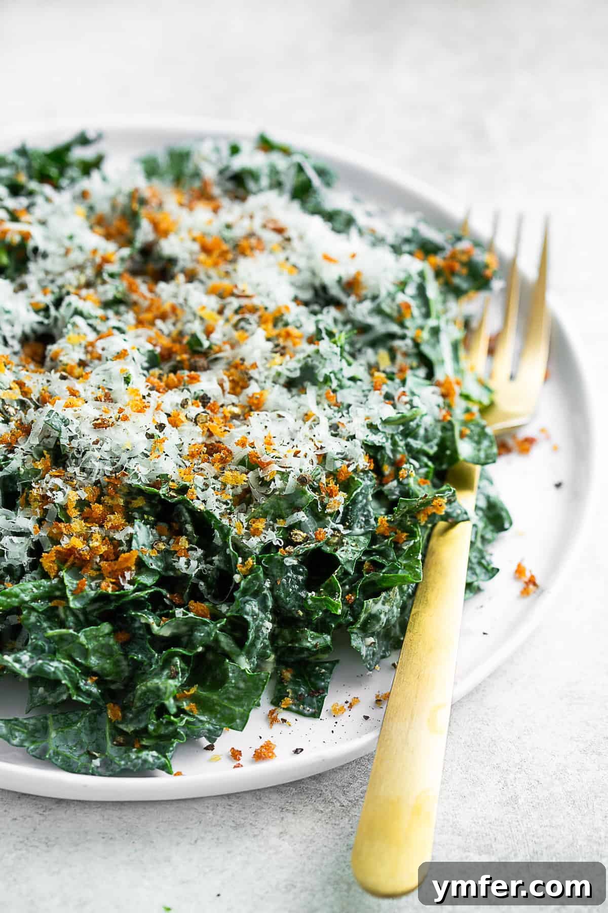 Zesty Chopped Kale Caesar 6 Chopped Kale Caesar Salad topped with toasted panko breadcrumbs.
