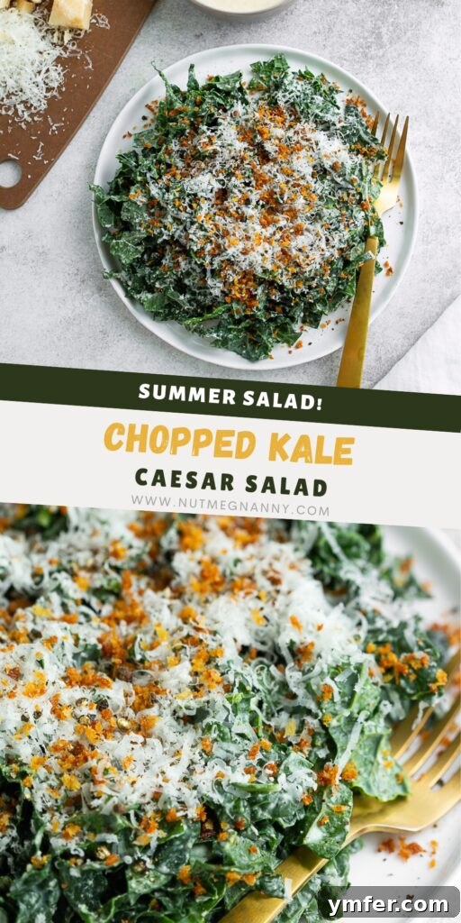 Zesty Chopped Kale Caesar 9 Chopped Kale Caesar Salad pin for Pinterest.