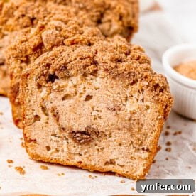 Spiced Apple Streusel Loaf 10 Golden-brown Apple Streusel Bread, freshly baked and ready to be served.