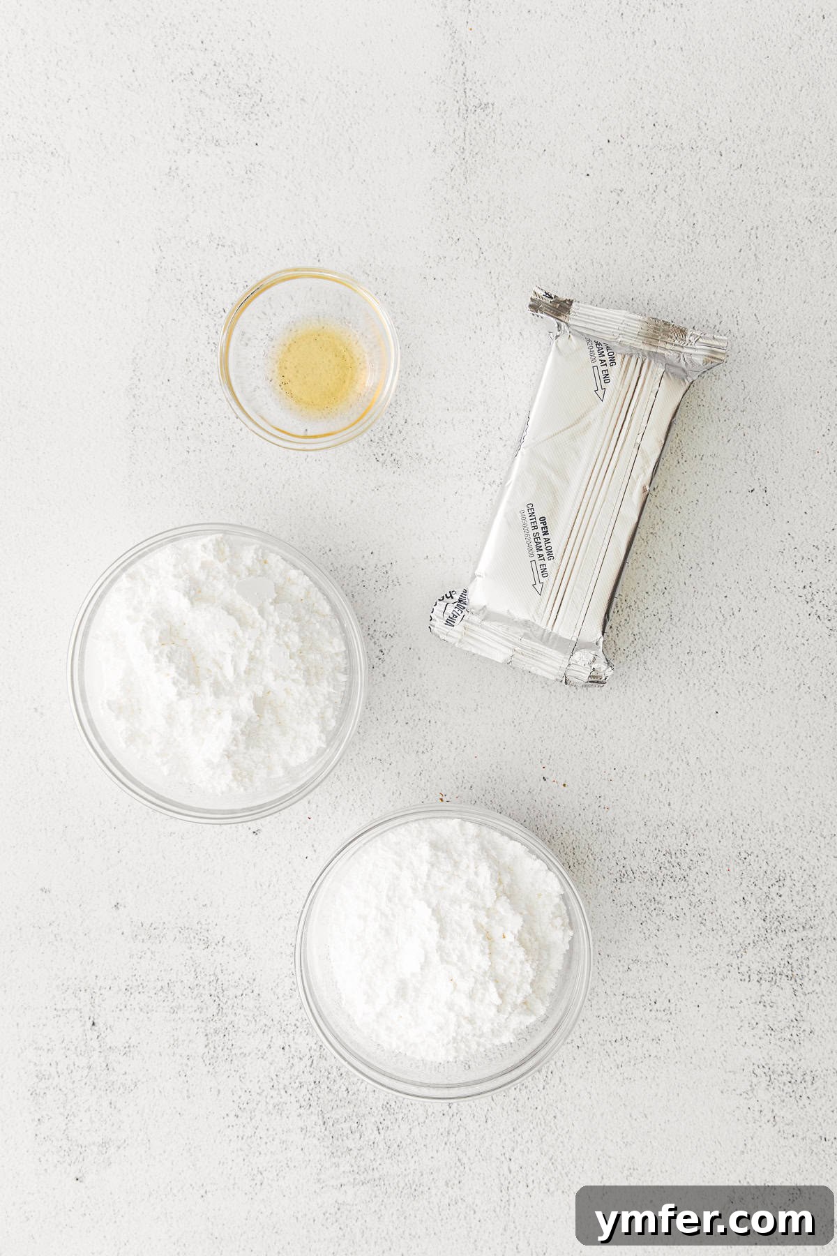 Cozy Fall Pumpkin Cookies 4 Fresh cream cheese, powdered sugar, and vanilla extract—ingredients for the perfect cream cheese frosting.
