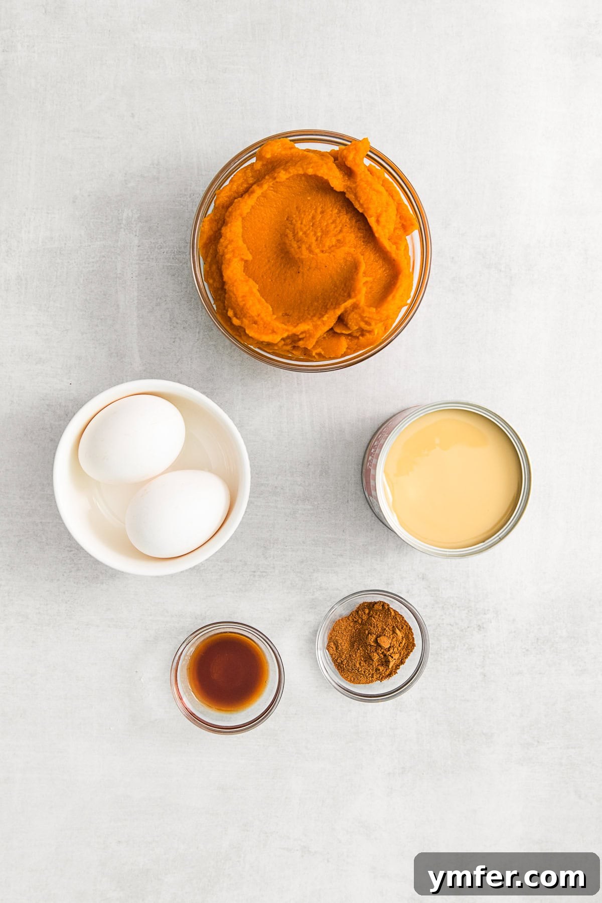 Pumpkin filling ingredients on a table.