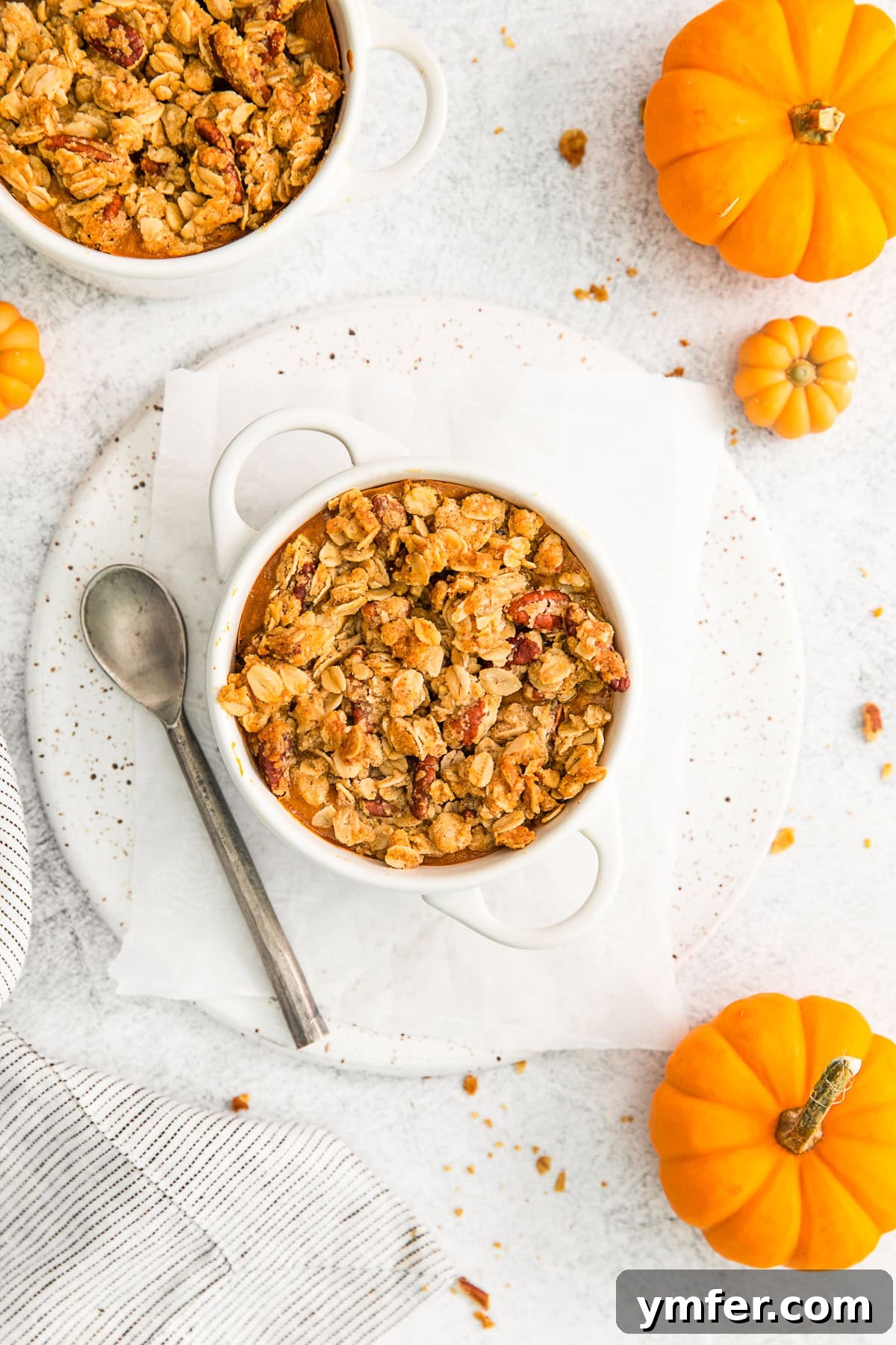 Pumpkin Crisp in a small ramekin.