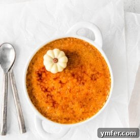 Pumpkin Creme Brulee, ready to be served