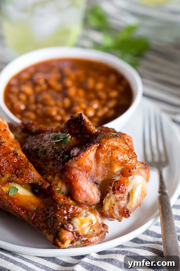 Juicy peach BBQ grilled turkey legs, perfectly slathered with homemade peach BBQ sauce and grilled to perfection.