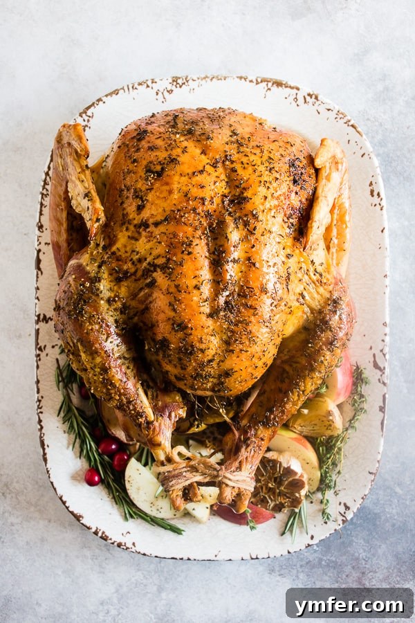 This garlic herb maple roast turkey is packed full of flavor with just a touch of maple syrup sweetness. It’s the perfect addition to any holiday table!