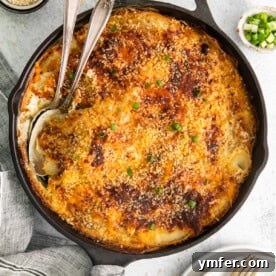 Close-up of creamy homemade scalloped potatoes.