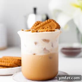Spiced Biscoff Cookie Butter Latte 11 Iced Cookie Butter Latte with cold foam