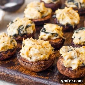 Spinach Artichoke Stuffed Mushrooms