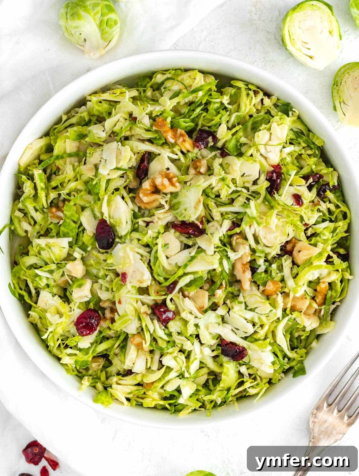 Crunchy Brussels Sprout Ribbon Salad 2 shaved brussels sprouts salad