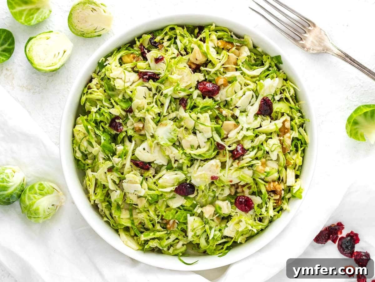 Crunchy Brussels Sprout Ribbon Salad 8 shaved brussels sprouts salad