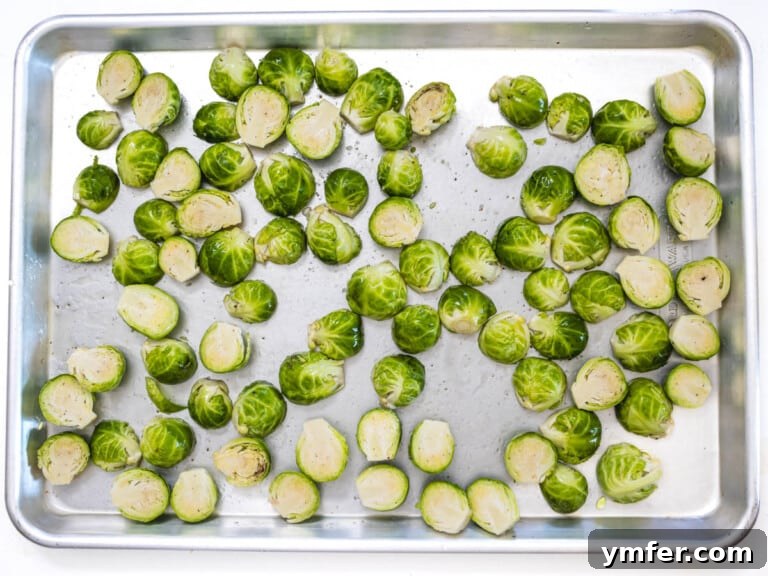 Roasted Brussels Sprouts before baking