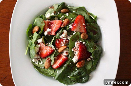 Spinach, Strawberry and Goat Cheese Salad by Nutmeg Nanny Delicious Spinach, Strawberry and Goat Cheese Salad