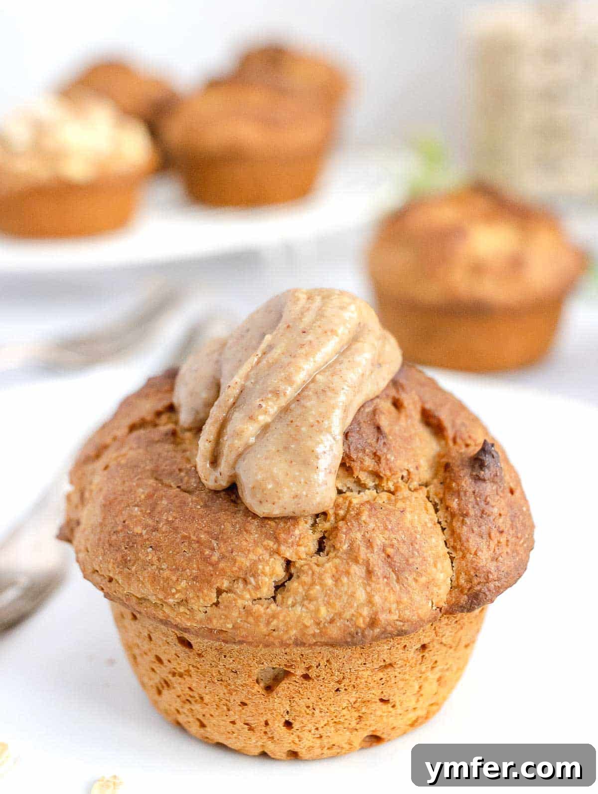 Oat-licious Muffins 2 Oat flour muffin with peanut butter