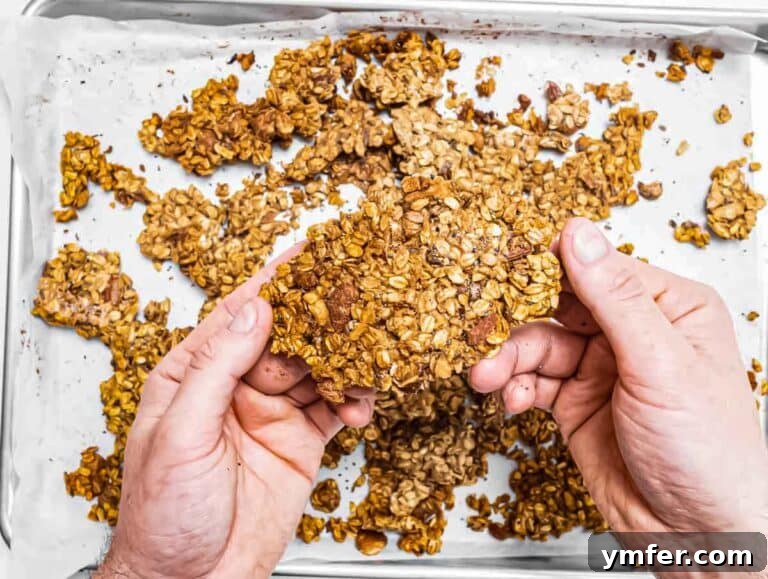 Granola after baking.