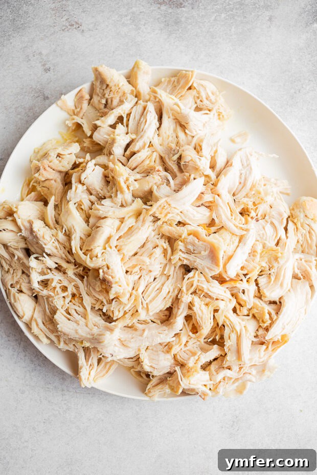 Buckeye State Shredded Chicken Sandwich 4 Shredded chicken on a plate.