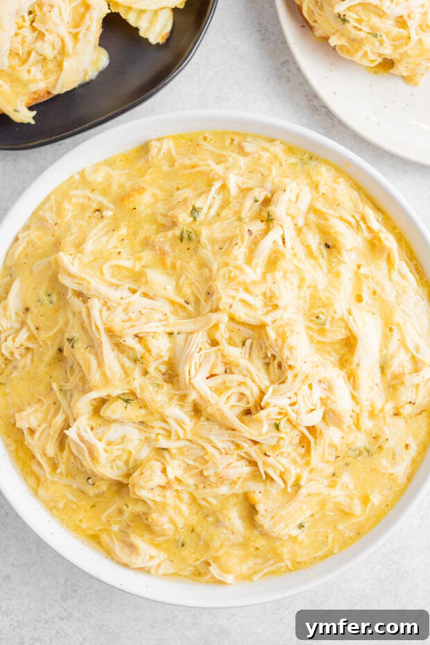 Buckeye State Shredded Chicken Sandwich 5 Ohio Shredded Chicken Sandwich in a large bowl.