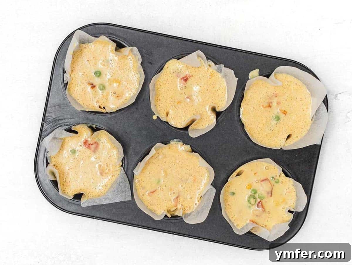Wholesome Chickpea Egg Muffins 11 Chickpea Muffins before baking