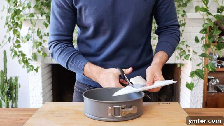 Dolce Carota Cake 22 Lining a cake tin with parchment paper