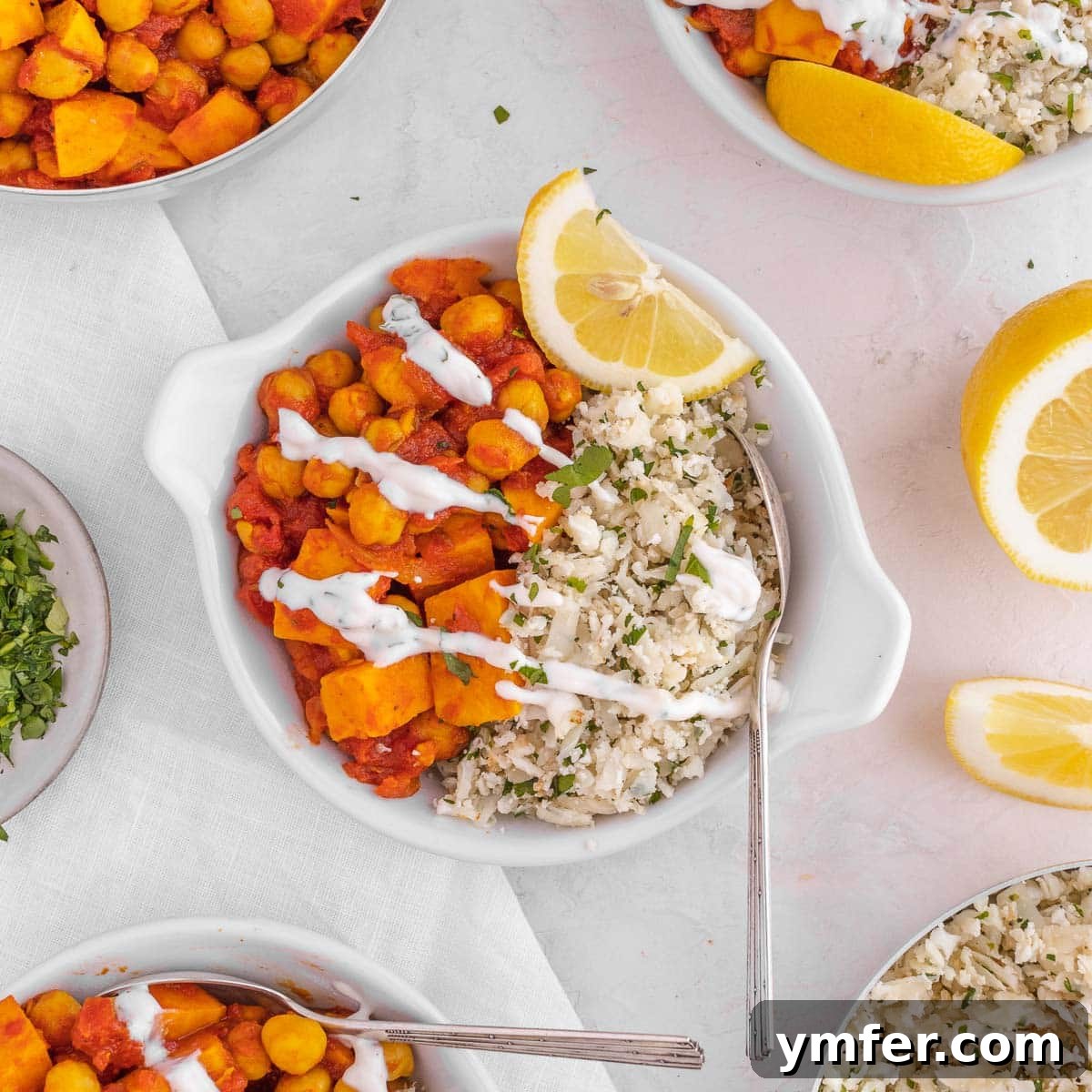 Zesty Plant-Based Lemon Squares 23 A wholesome chickpea stew served with fluffy cauliflower rice, making a complete main dish.