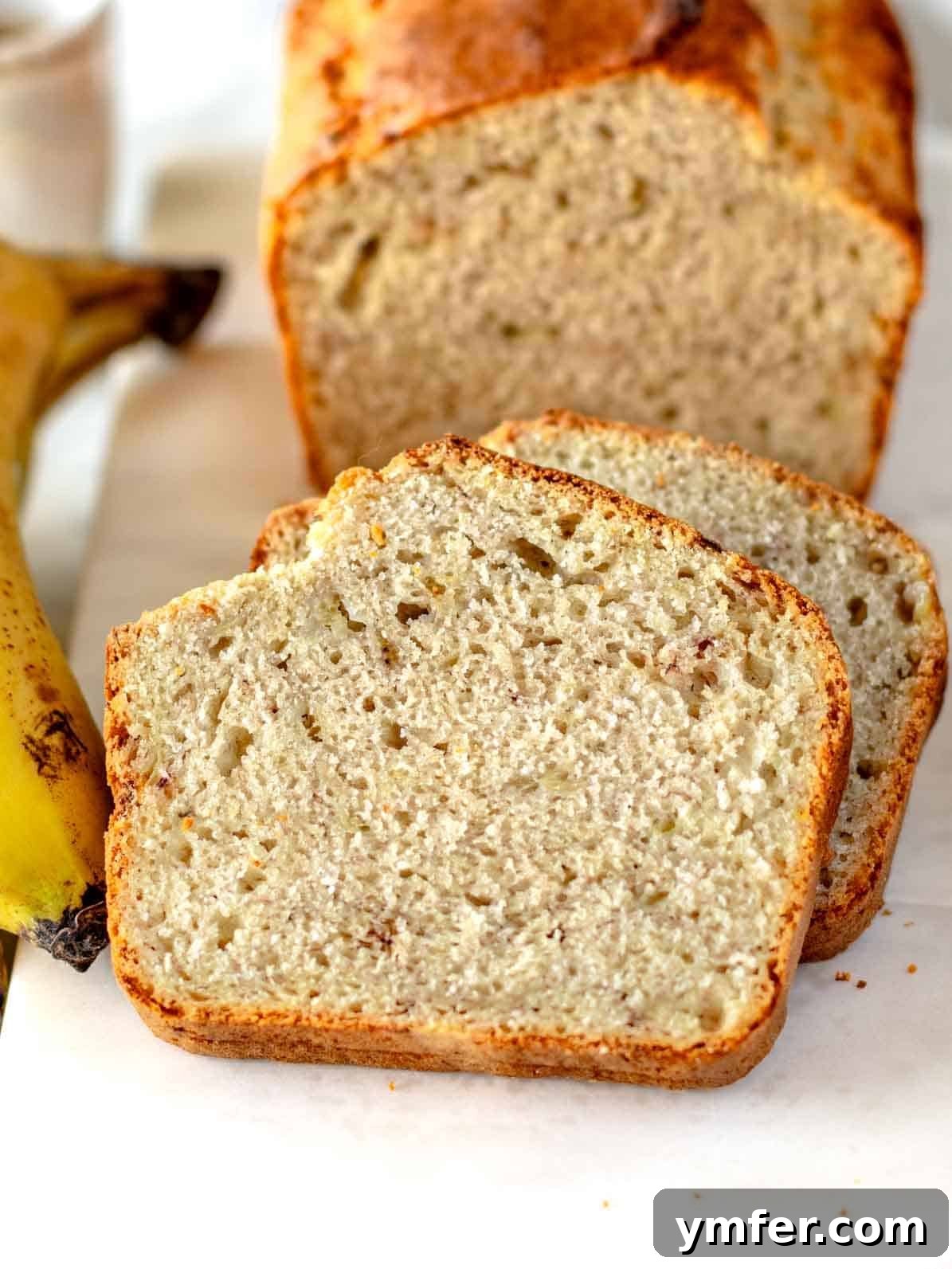 Plant-Powered Banana Bread Perfection 3 Close-up of freshly baked vegan banana bread slices