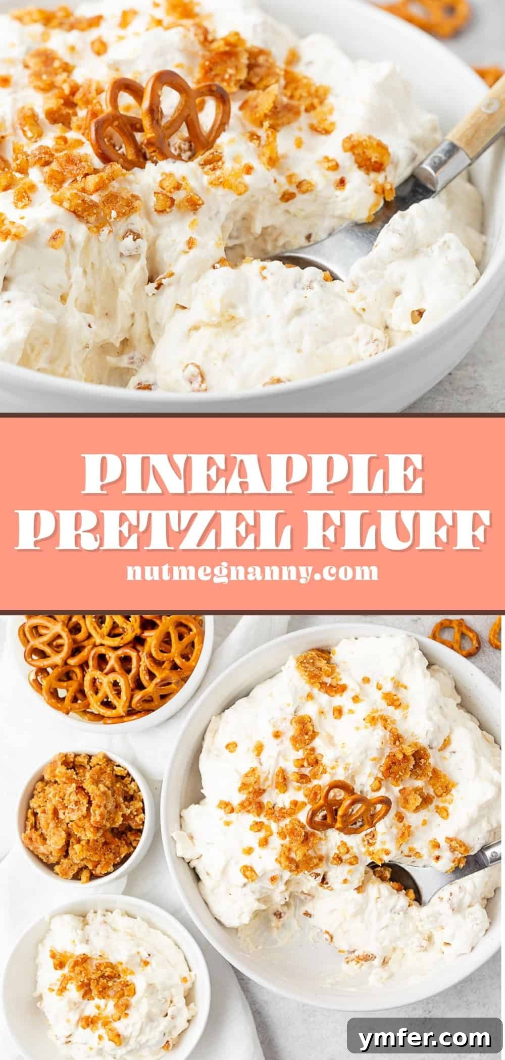 Pineapple Pretzel Dream 7 Long pin image for Pineapple Pretzel Fluff, ideal for Pinterest.