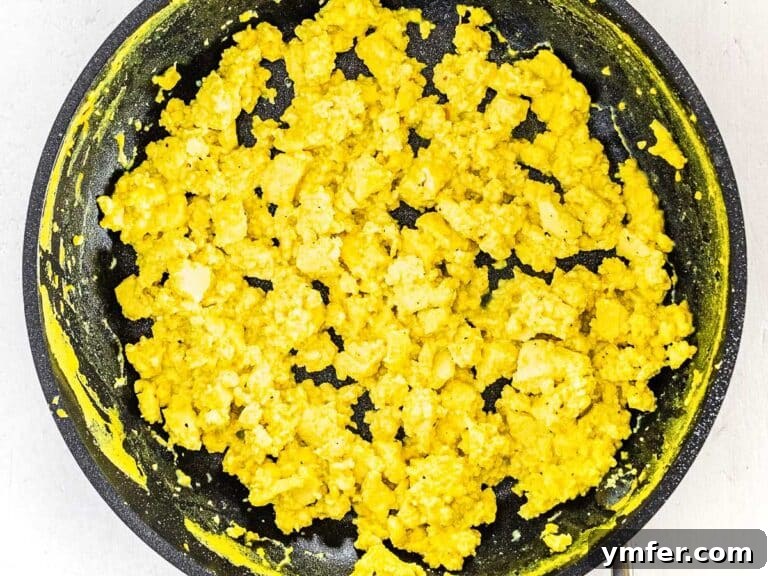 tofu scramble in a pan
