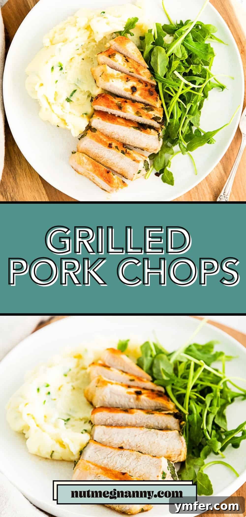 Herb Marinated Grilled Pork Chops pin for Pinterest. 
