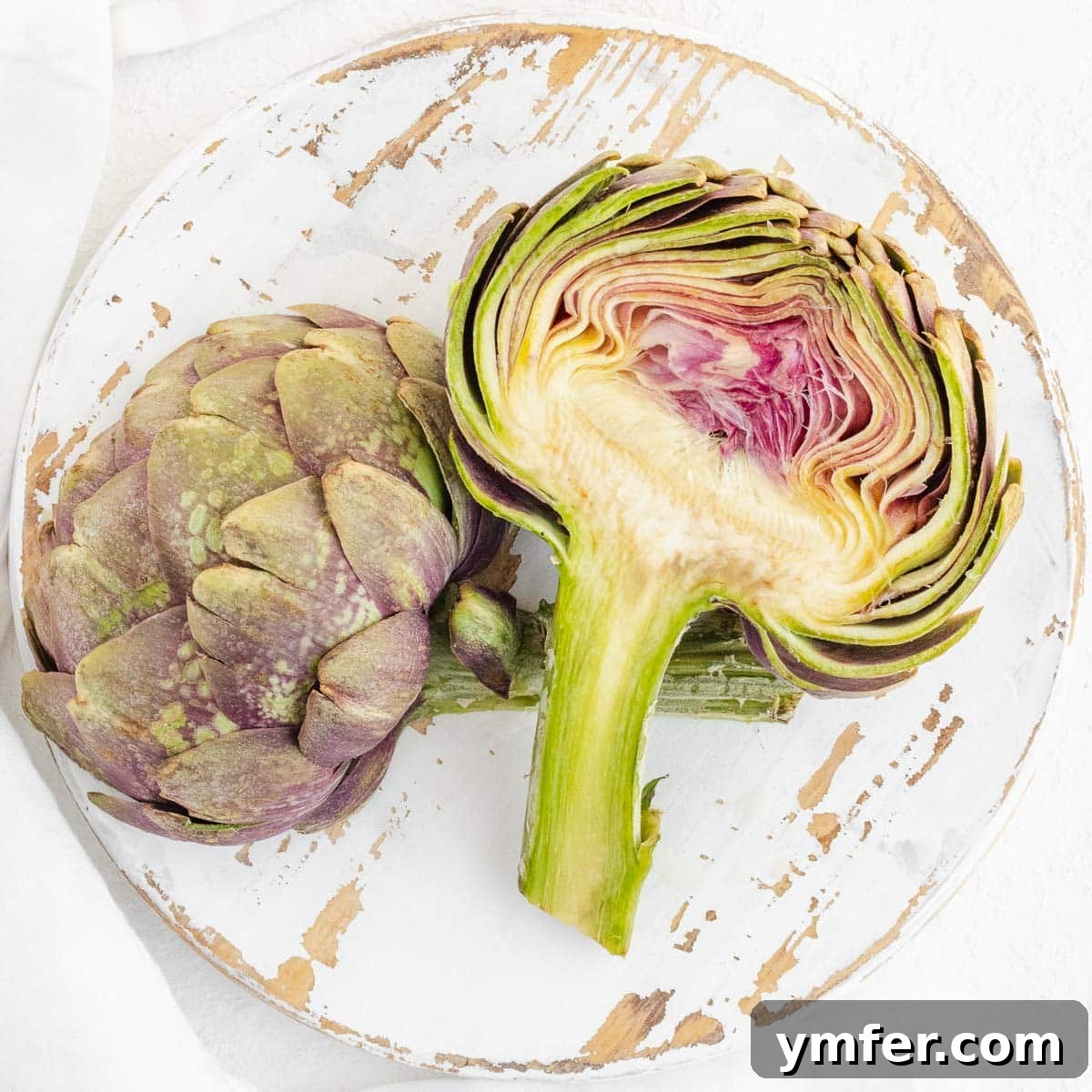 Fresh artichokes, ready for preparation