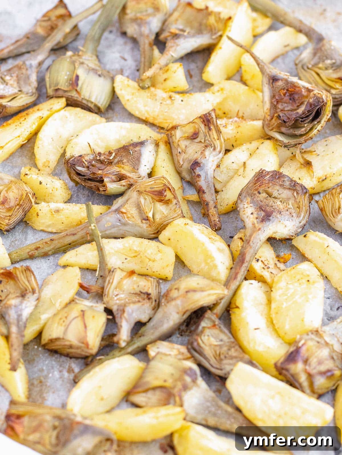 Delicious roasted artichokes, fresh out of the oven