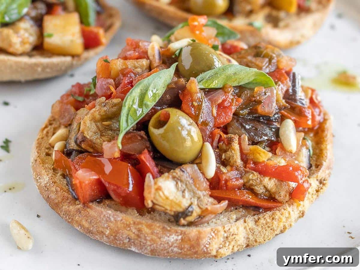 30 Crowd-Pleasing Vegan Starters 7 Crispy bruschetta topped generously with rich eggplant caponata.