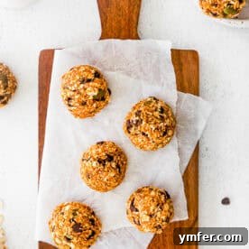 No Bake Pumpkin Energy Balls, a delicious and healthy fall treat.