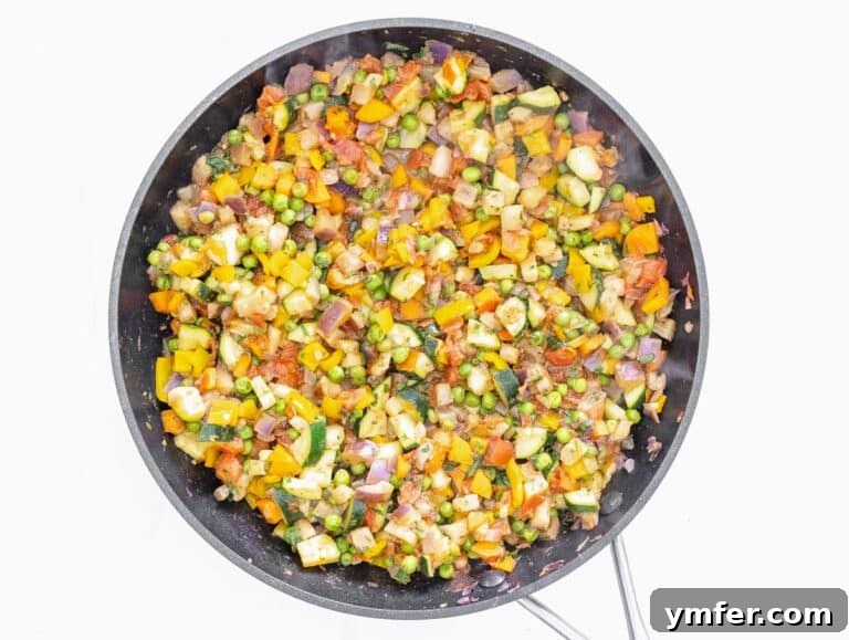 cooked veggies with oregano and parsley