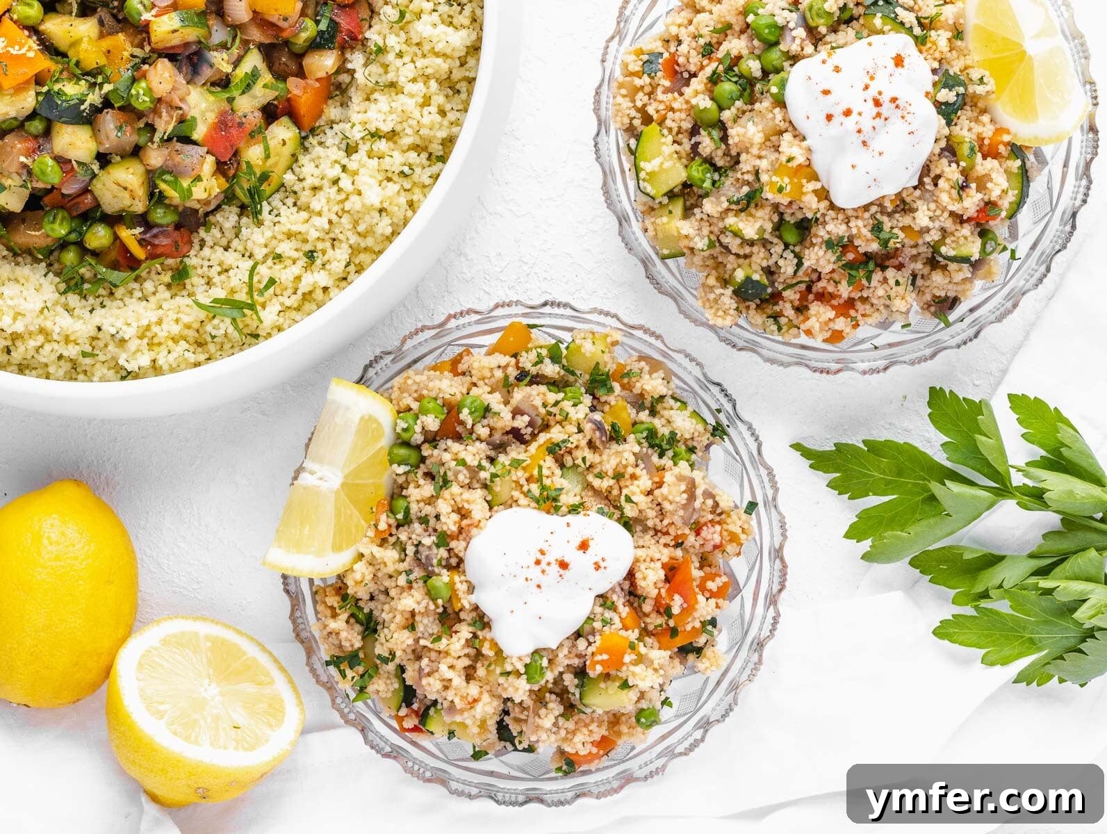 couscous with veggies and dairy free yogurt