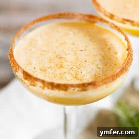 Eggnog Martini in a martini glass